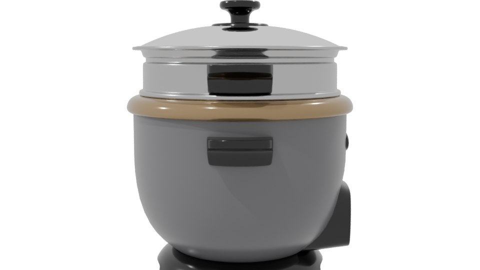 Ceramic Electric Rice Cooker 3D Model - Professional 3D Model Render 8