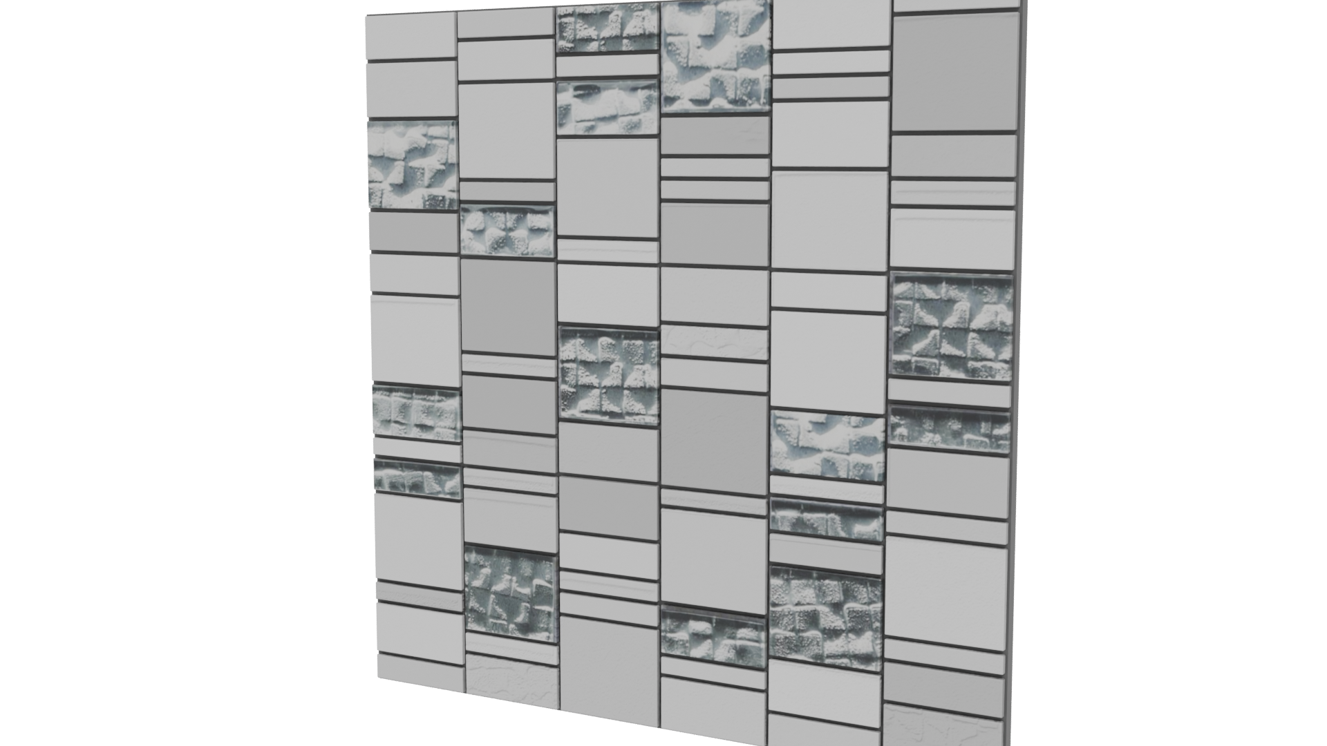 Stylized Ceramic Mosaic Wall - Professional 3D Model Render 12