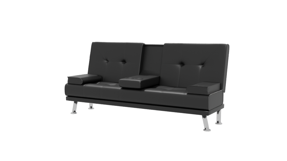Futón Lounge Negro 3D Model - Professional 3D Model Render 12