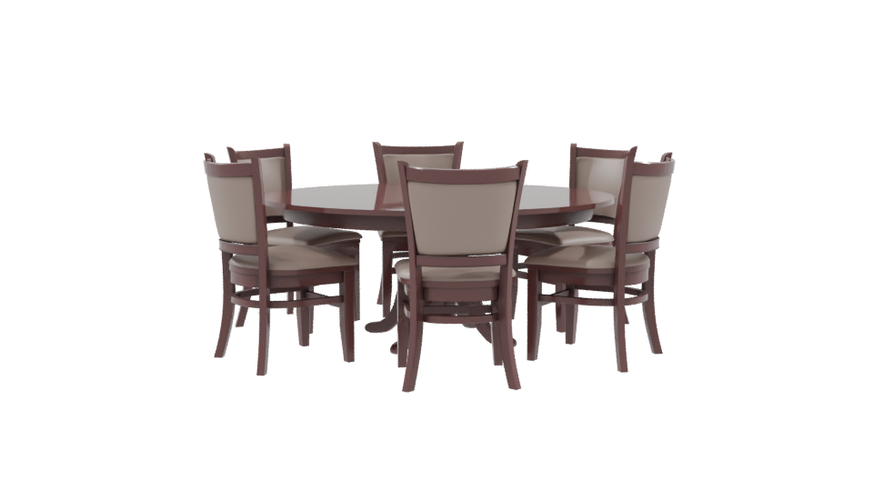 Elegant Round Dining Table with Chairs 3D Model - Professional 3D Model Render 9