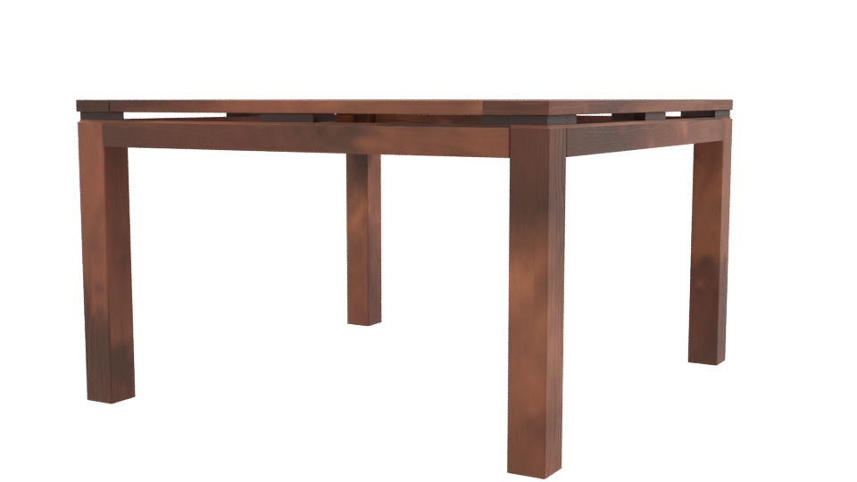 Vintage Square Wooden Table Model - Professional 3D Model Render 9
