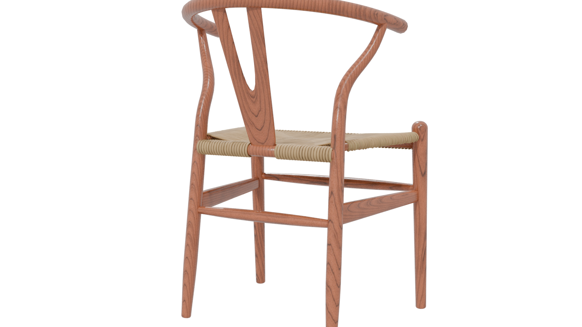 Classic Wooden Wishbone Chair 3D - Professional 3D Model Render 6