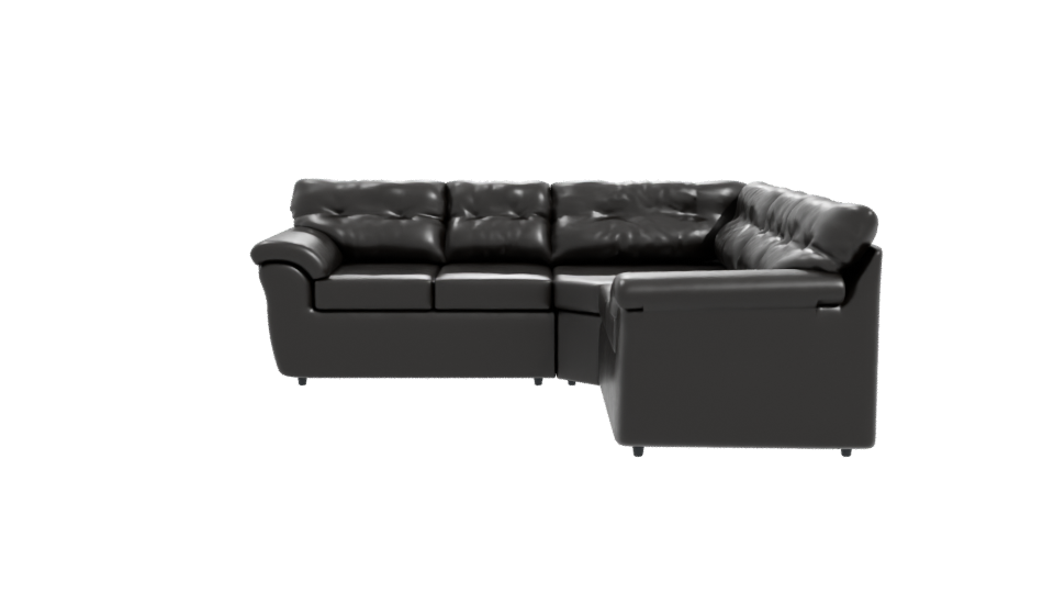 Elegant Black Sectional Sofa 3D - Professional 3D Model Render 11