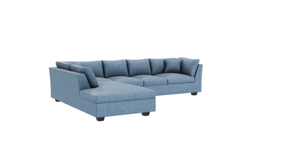 Modern L-Shaped Sofa Model - Professional 3D Model Render 10