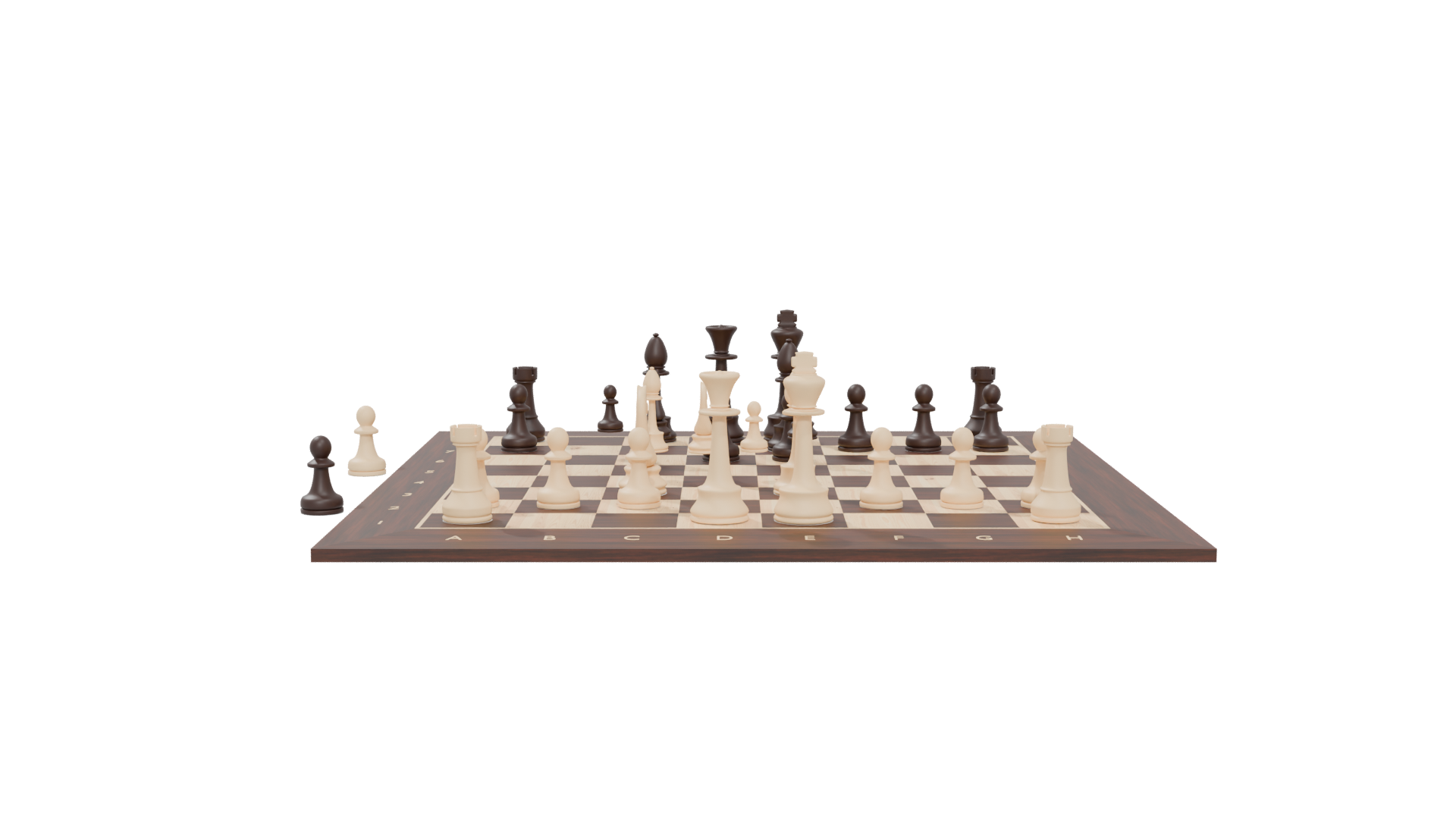 Realistic Chess Set 3D Model - Professional 3D Model Render 5