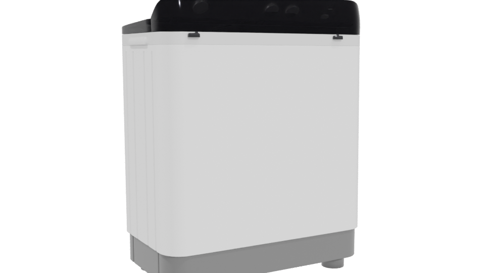 Compact Twin Tub Washing Machine 3D - Professional 3D Model Render 4