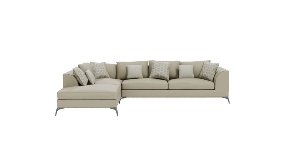 Elegant Modern Sectional Sofa 3D Model - Professional 3D Model Render 11