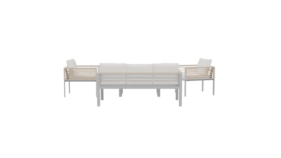 Elegant Outdoor Seating Set 3D - Professional 3D Model Render 5