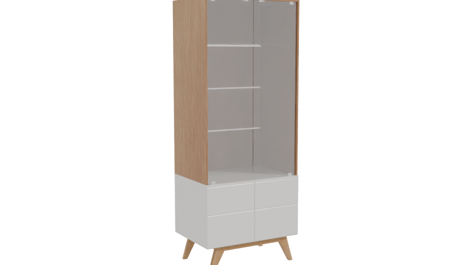 Contemporary Glass Display Cabinet - Professional 3D Model Render 10