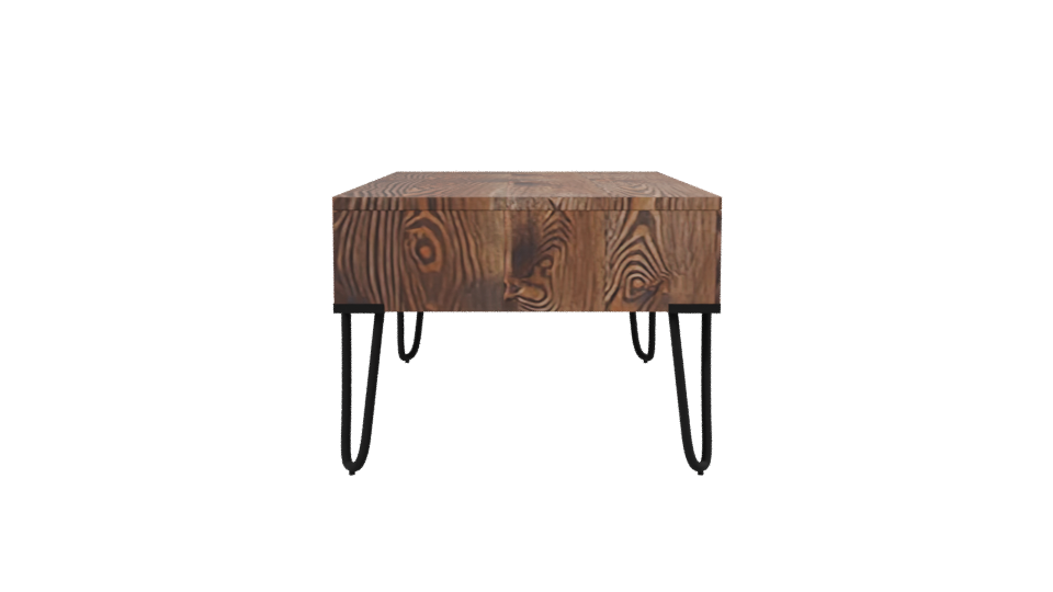 Rustic Wooden Coffee Table 3D - Professional 3D Model Render 2