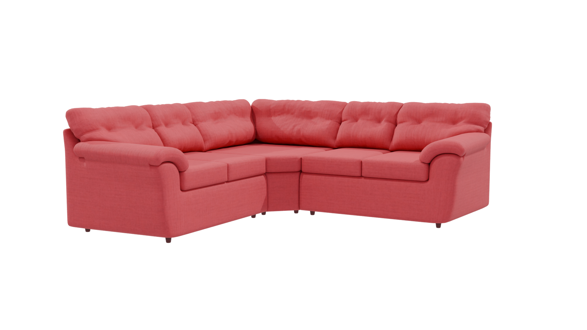 Luxurious Red Sectional Sofa 3D - Professional 3D Model Render 9