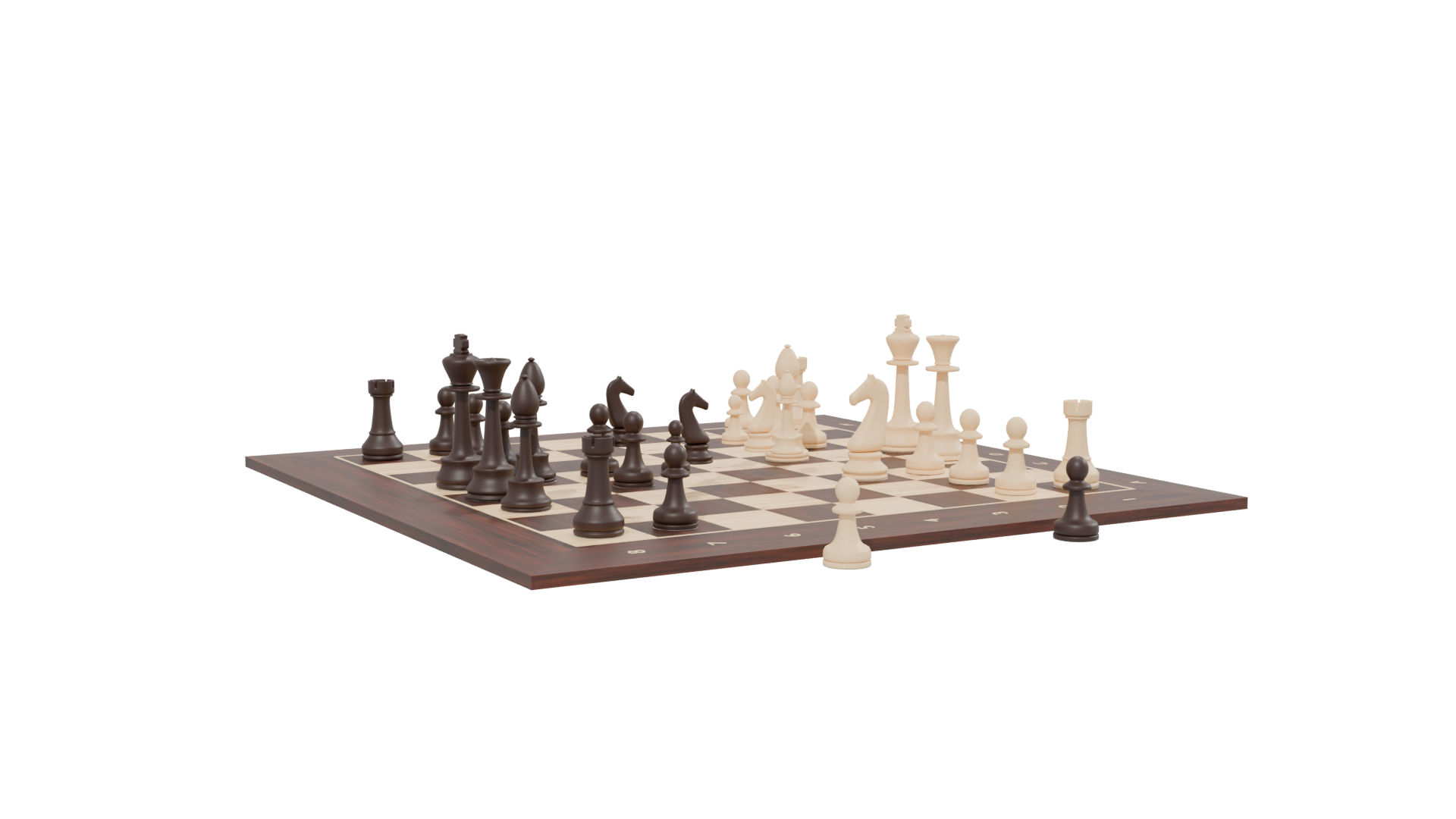 Realistic Chess Set 3D Model - Professional 3D Model Render 13