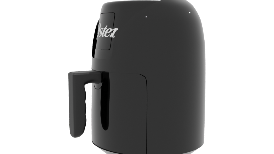 Sleek Black Air Fryer Model - Professional 3D Model Render 13