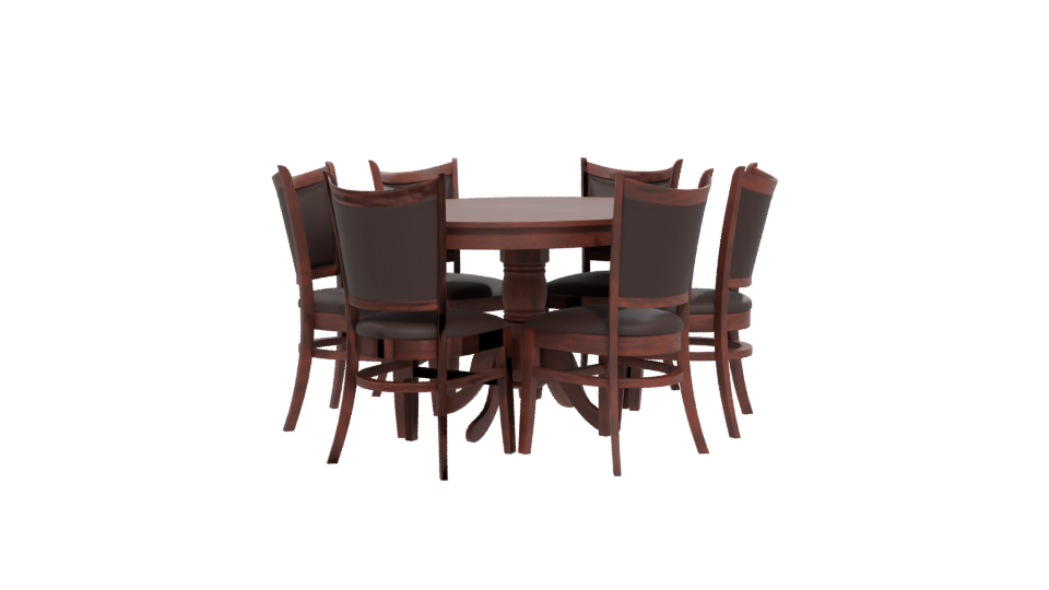 Elegant Circular Dining Table Set - Professional 3D Model Render 12