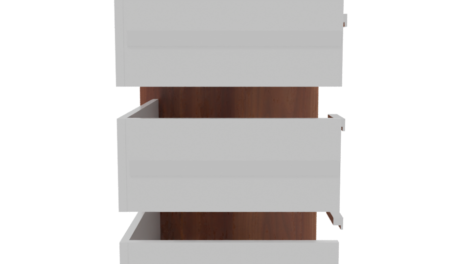 Stylish Wooden Filing Cabinet 3D - Professional 3D Model Render 8