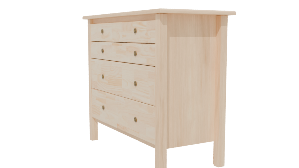 Minimalist Wooden Drawer Chest 3D - Professional 3D Model Render 13