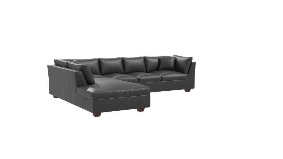 Contemporary Black Leather Sofa 3D - Professional 3D Model Render 10