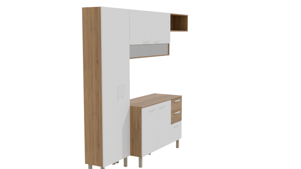 Contemporary Wooden Cabinet Set 3D - Professional 3D Model Render 9