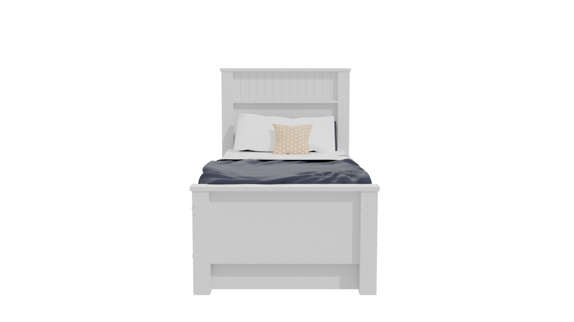 Stylish Minimalist Twin Bed Model - Professional 3D Model Render 23
