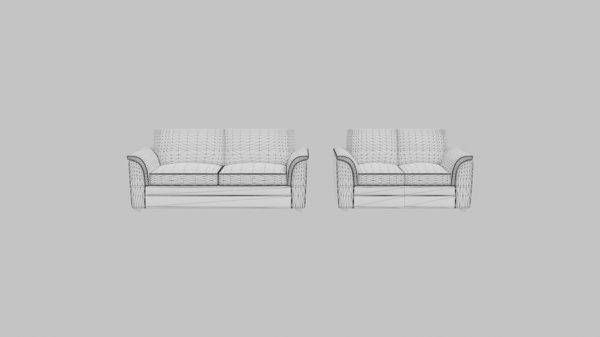 Stylish Blue Sofa Set 3D Model - Professional 3D Model Render 16