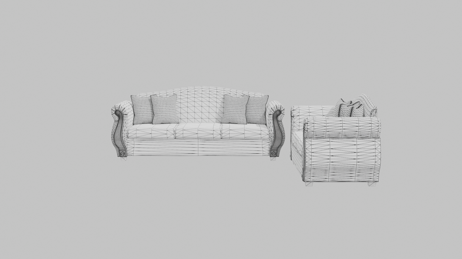 Elegant Sofa Set 3D Model - Professional 3D Model Render 16
