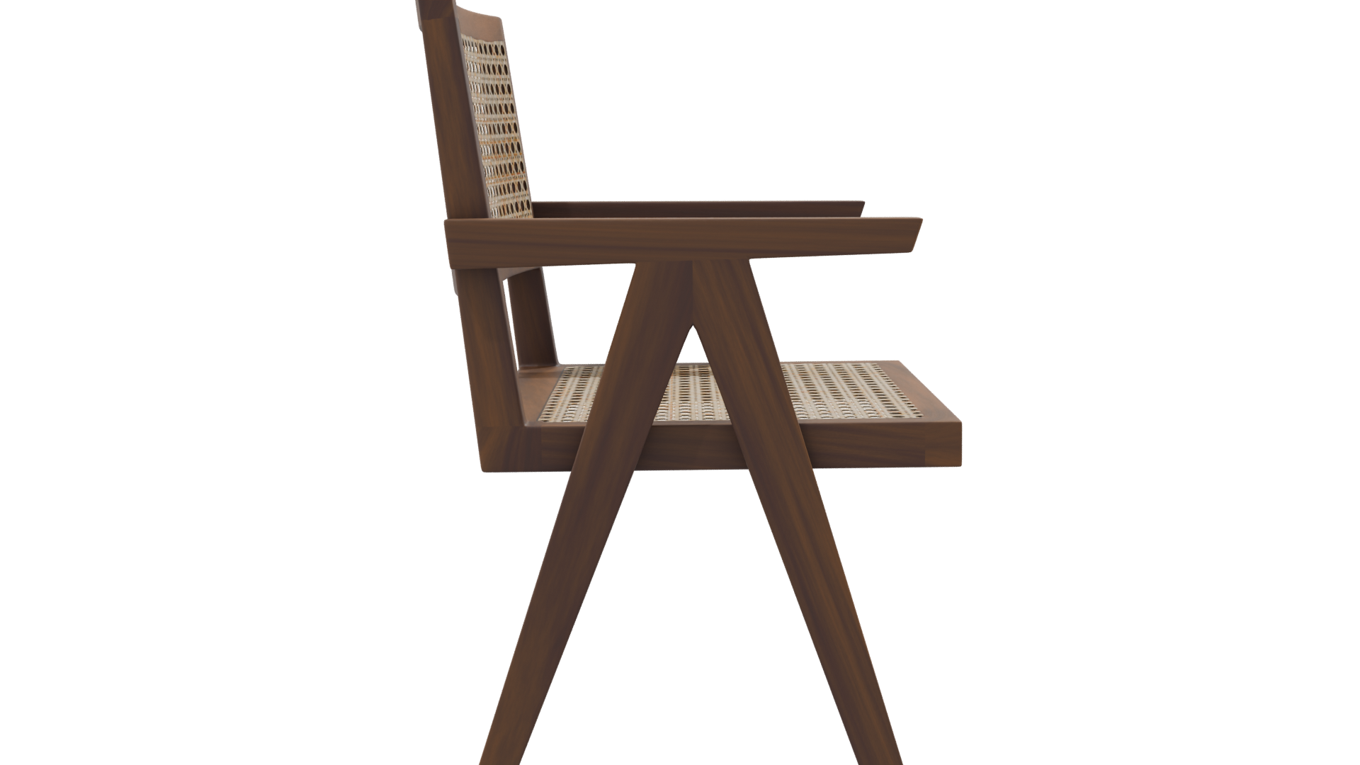 Stylish Wooden Armchair 3D Model - Professional 3D Model Render 8