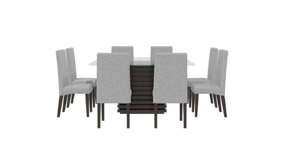 Stylish Glass Top Dining Set - Professional 3D Model Render 2