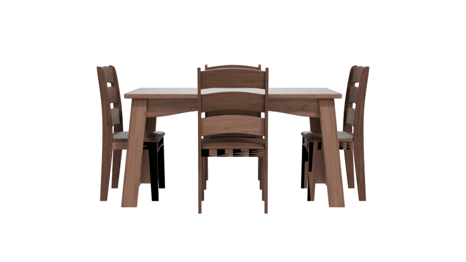 Elegant Wooden Dining Table Set - Professional 3D Model Render 11