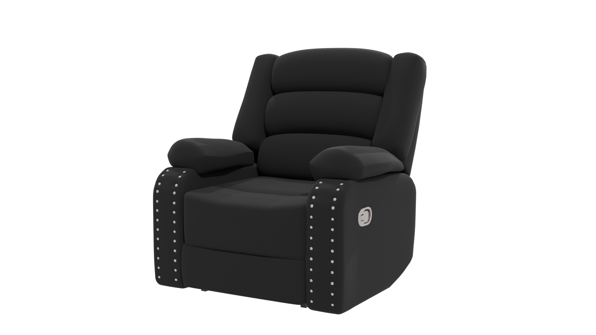 Contemporary Black Recliner Armchair 3D Model - Professional 3D Model Render 12