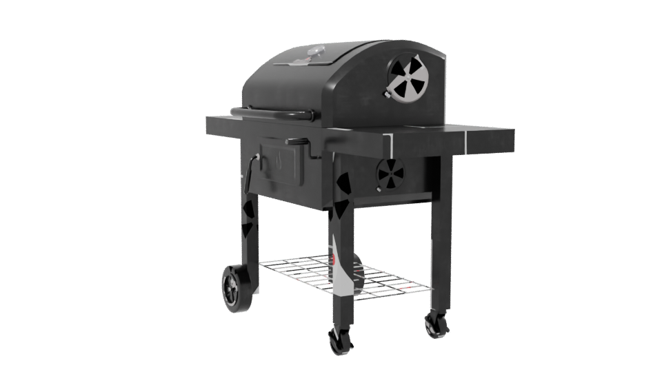 Stylish Black Outdoor Grill 3D - Professional 3D Model Render 13
