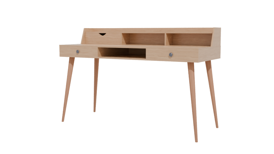Minimalist Wooden Office Desk 3D Model - Professional 3D Model Render 12