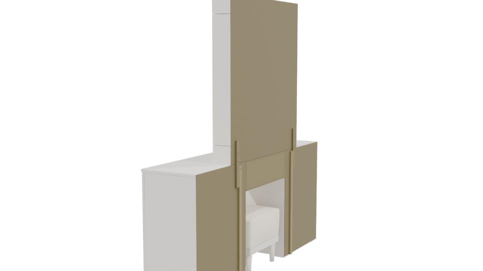 Elegant White Vanity Set 3D - Professional 3D Model Render 3