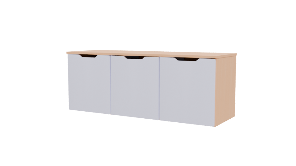 Minimalist White Storage Table 3D - Professional 3D Model Render 12