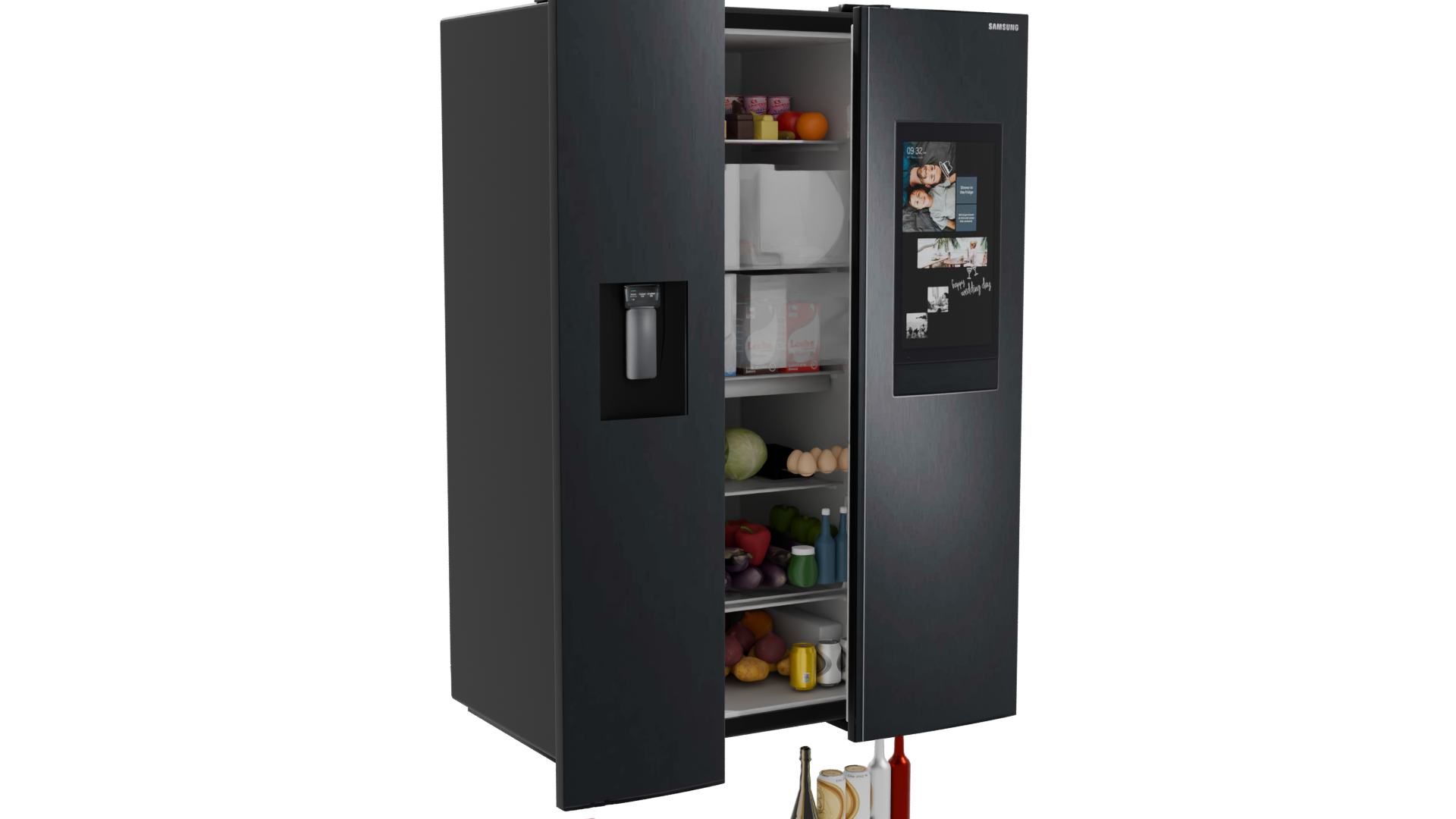 Modern Black Refrigerator 3D Model - Professional 3D Model Render 10