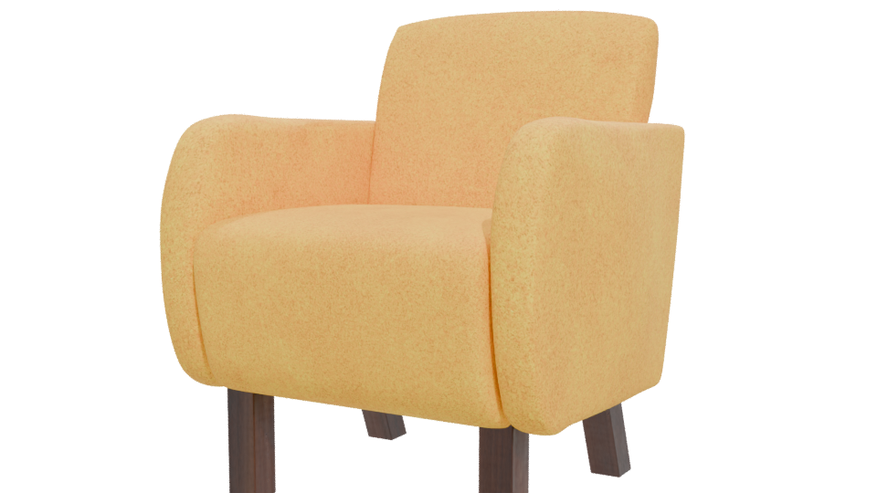Stylish Modern Yellow Armchair 3D - Professional 3D Model Render 12