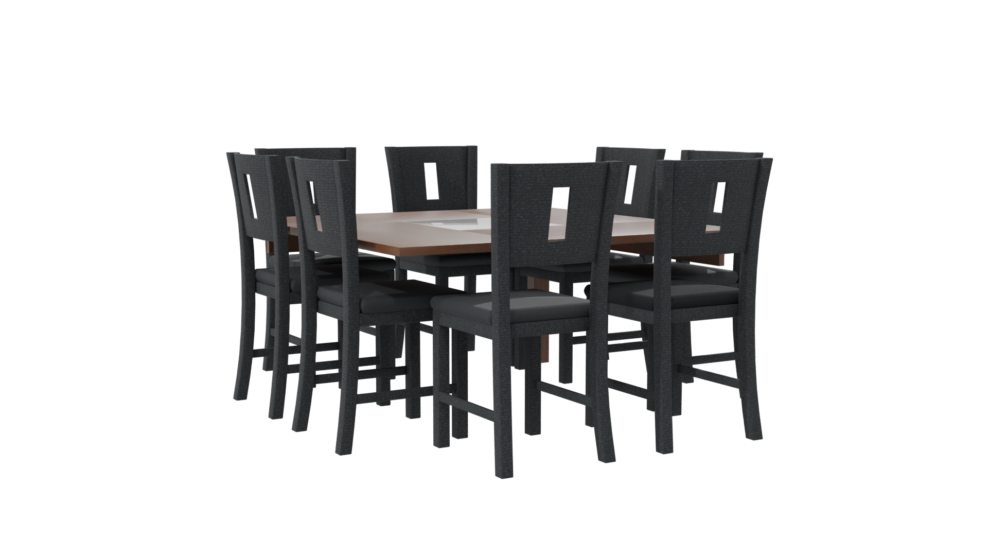 Square Dining Table Set 3D - Professional 3D Model Render 7