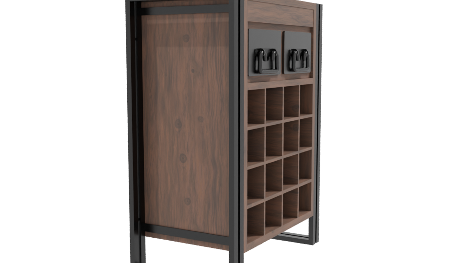 Rustic Wooden Storage Unit 3D - Professional 3D Model Render 9