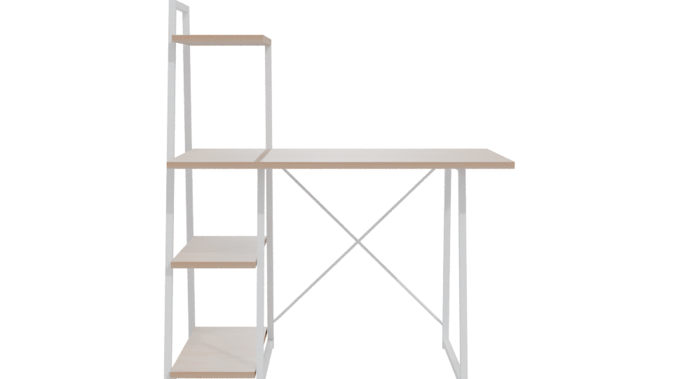 Minimalist Wood and Metal Office Desk 3D Model - Professional 3D Model Render 11