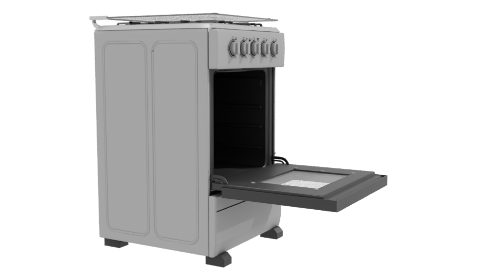 Stylish Gas Oven 3D Model - Professional 3D Model Render 9