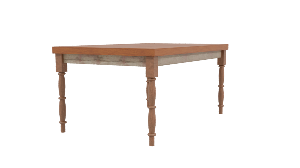 Classic Wooden Dining Table 3D Model - Professional 3D Model Render 3