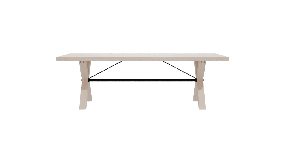 Minimalist Wooden Dining Table 3D - Professional 3D Model Render 11