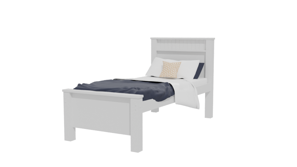 Stylish Single Bed Model 3D - Professional 3D Model Render 12