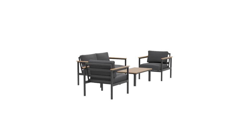 Stylish Outdoor Seating Set 3D Model - Professional 3D Model Render 12