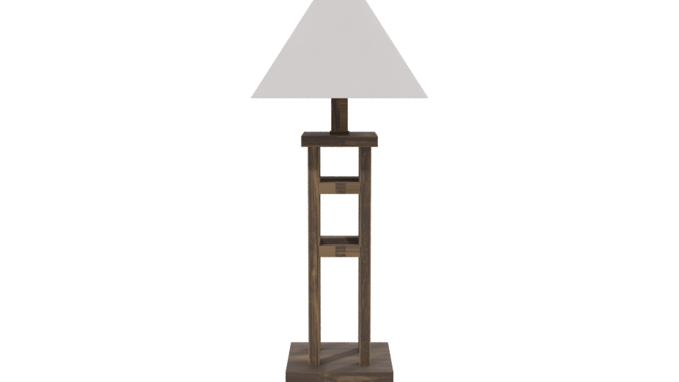 Stylish Wooden Table Lamp 3D - Professional 3D Model Render 2