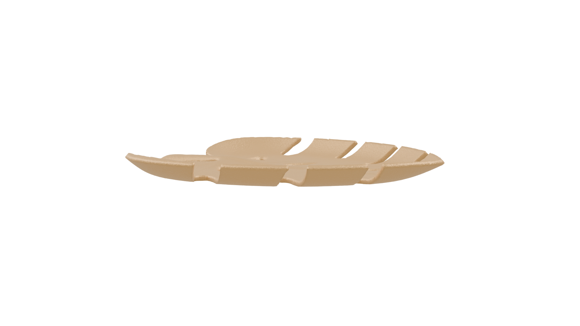 Stylized Leaf-Shaped Decorative Plate - Professional 3D Model Render 9