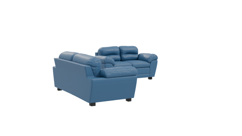 Contemporary Blue Sofa Set 3D - Professional 3D Model Render 10
