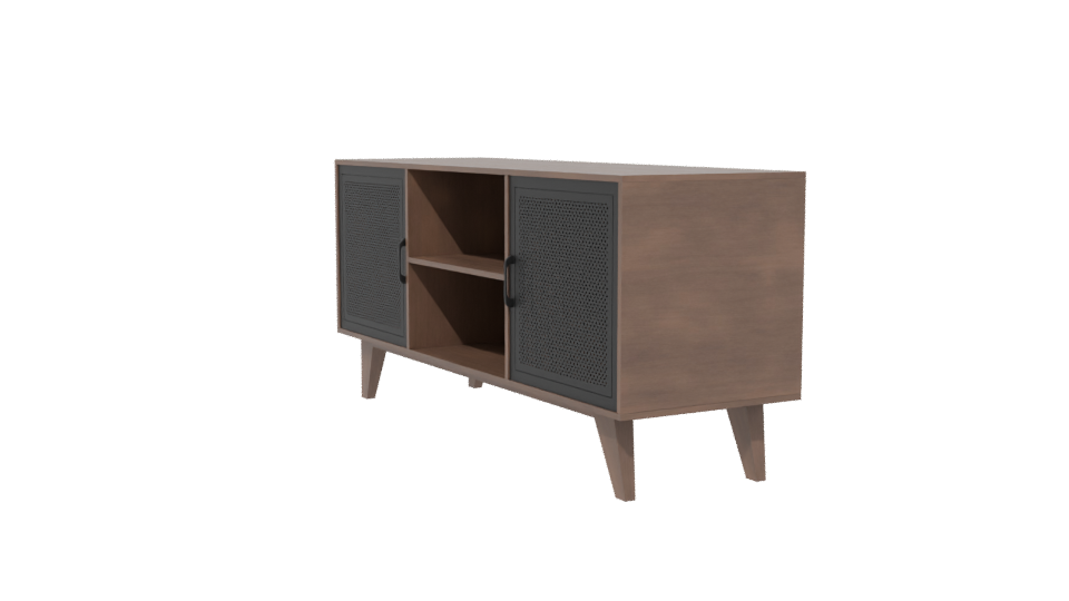 Stylish Wooden Entertainment Center 3D - Professional 3D Model Render 13
