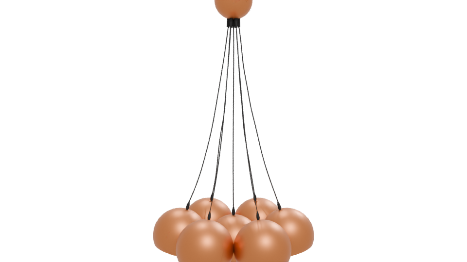 Stylish Copper Pendant Light 3D - Professional 3D Model Render 12
