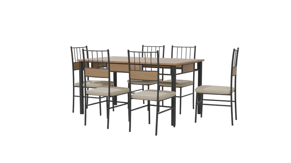 Stylish Modern Dining Table Set 3D Model - Professional 3D Model Render 6