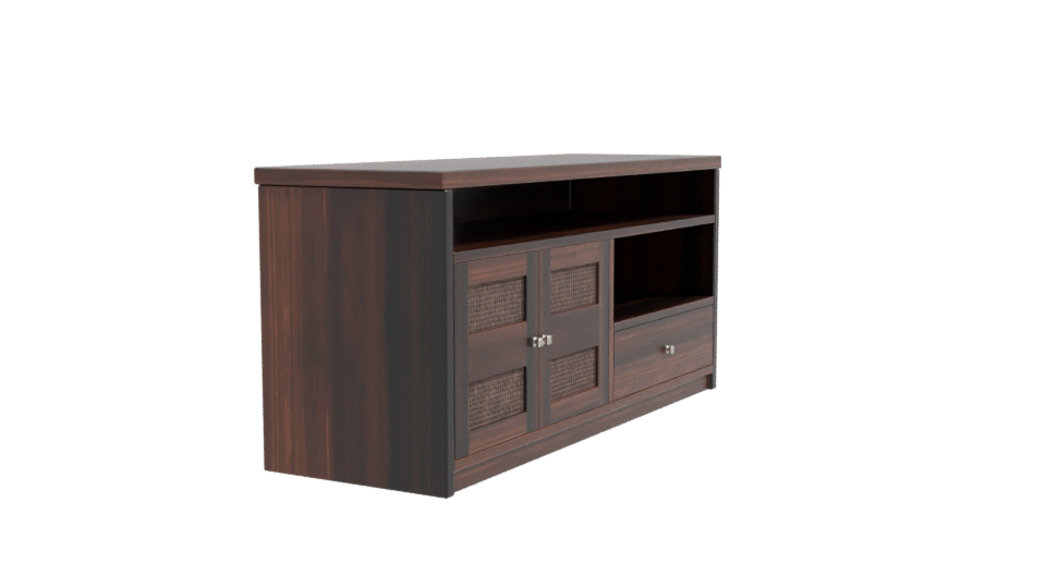 Stylish Wooden Media Console 3D - Professional 3D Model Render 9